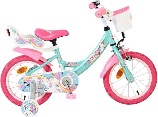 VOLARE Unicorn Kinderfahrrad, 14 Zoll, grün - Bild 1
