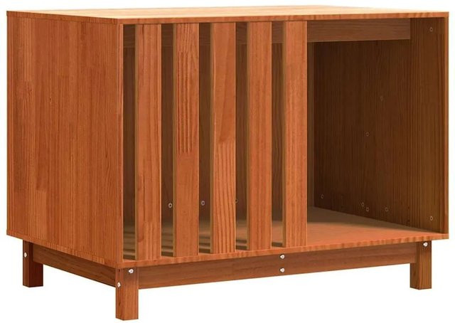 vidaXL Hundehütte aus massivem Kiefernholz in Braun, B/T/H: 90 x 60 x 67 cm - Bild 1