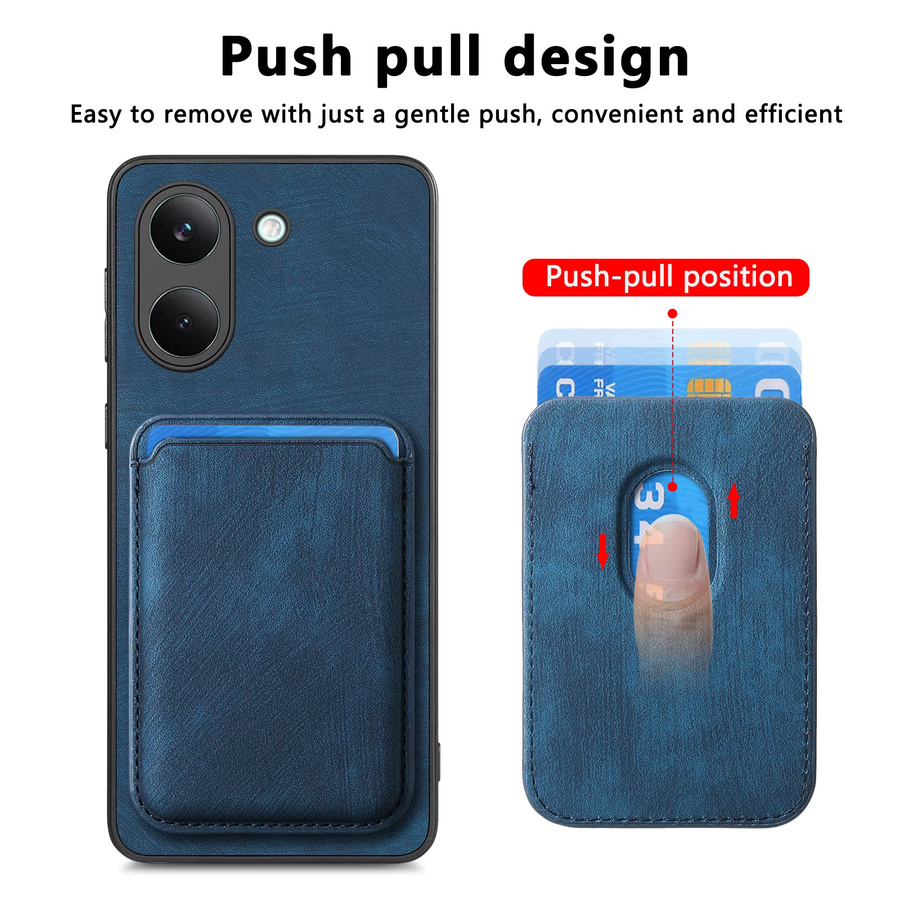 Magnetische Leder-Handyhülle mit abnehmbarem Kartenschlitz-Brieftasche für Xiaomi POCO X7 X8 Pro Max 5G in Blau - Bild 2