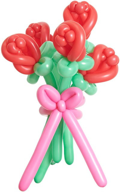 Rico Design Ballonstrauß in Rosenform, Farbe Rot, Höhe: 60 cm - Bild 1