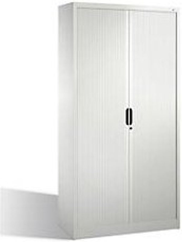 C + P Omnispace Rollladenschrank aus Stahl und Kunststoff, lichtgrau, abschließbar mit höhenverstellbaren Regalböden, H x B x T: 198 x 100 x 42 cm - Bild 2