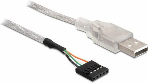 Delock USB 2.0 Datenkabel mit USB-A Stecker in Silber, Länge: 0,70 m - Bild 1