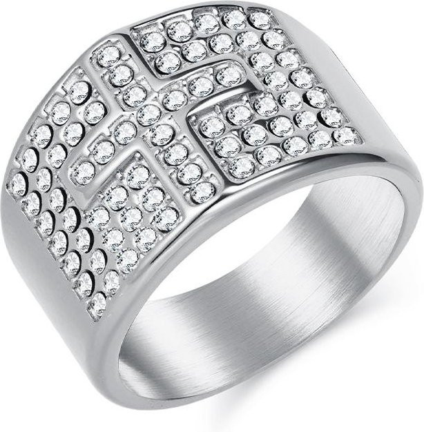YIRAN Herrenring Edelstahl, Diamant, Weiß, 13# - Bild 1