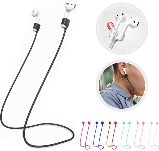 Universelles Silikon Anti-Verlust Magnet Kopfhörerseil für Apple AirPods Pro 1 2 3 in Rot - Bild 1