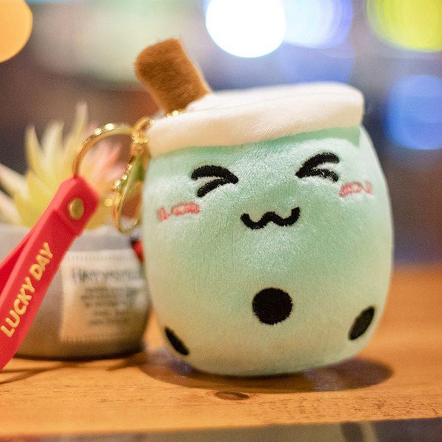 Yiran Health & Beauty Kawaii Blasen Anime Teetasse Schlüsselanhänger, Plüschtier, 10cm - Bild 1