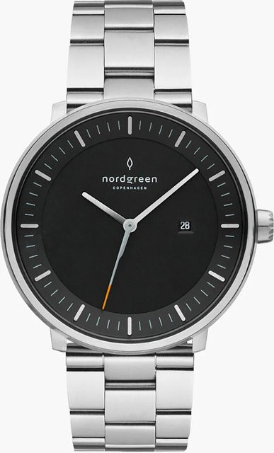 Nordgreen Herrenuhr Philosopher, Quarz, Edelstahl, 40 mm, Schwarz - Bild 1