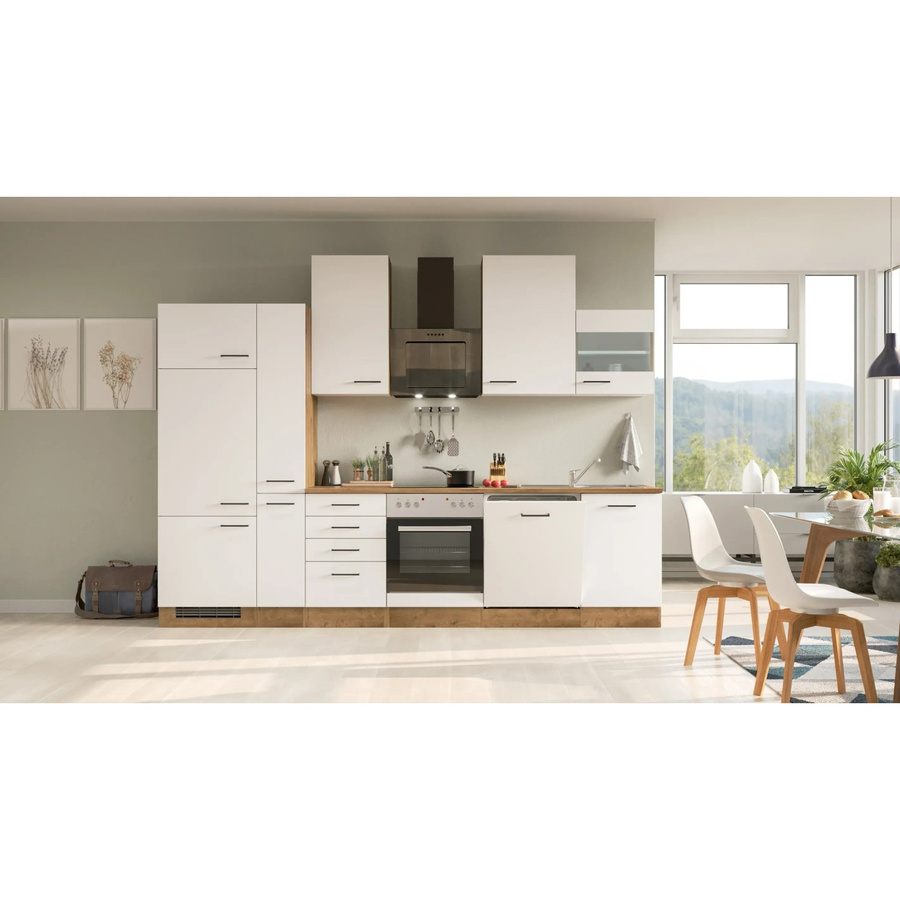 Flex-Well Küchenzeile AVILA Modern in Weiss und Beige mit Melaminharz-beschichteter Arbeitsplatte, Breite: 310 cm - Bild 2