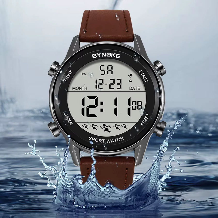 Synoke Digitaluhr, Kunststoff, Schwarz, Herren - Bild 4