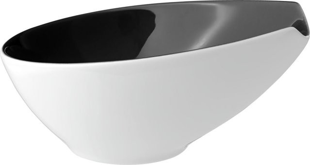 VEGA Schale Contrast oval aus Porzellan, 4er Pack, anthrazit und weiß, 470 ml, B: 15 cm, T: 17 cm, H: 8,2 cm - Bild 1
