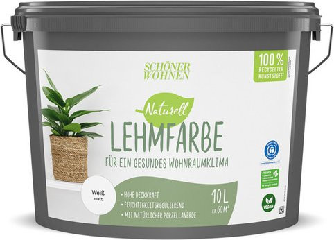 Schöner Wohnen Naturell Lehmfarbe, weiß, 10,0 l - Bild 1