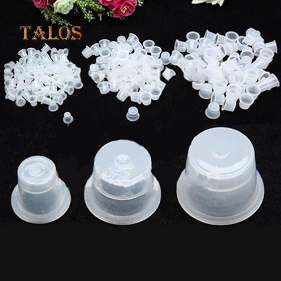 Diamo Makeup Tattoo-Tintenbecher mit Kappen, 100 Stück, Transparent, Weiß - Bild 1
