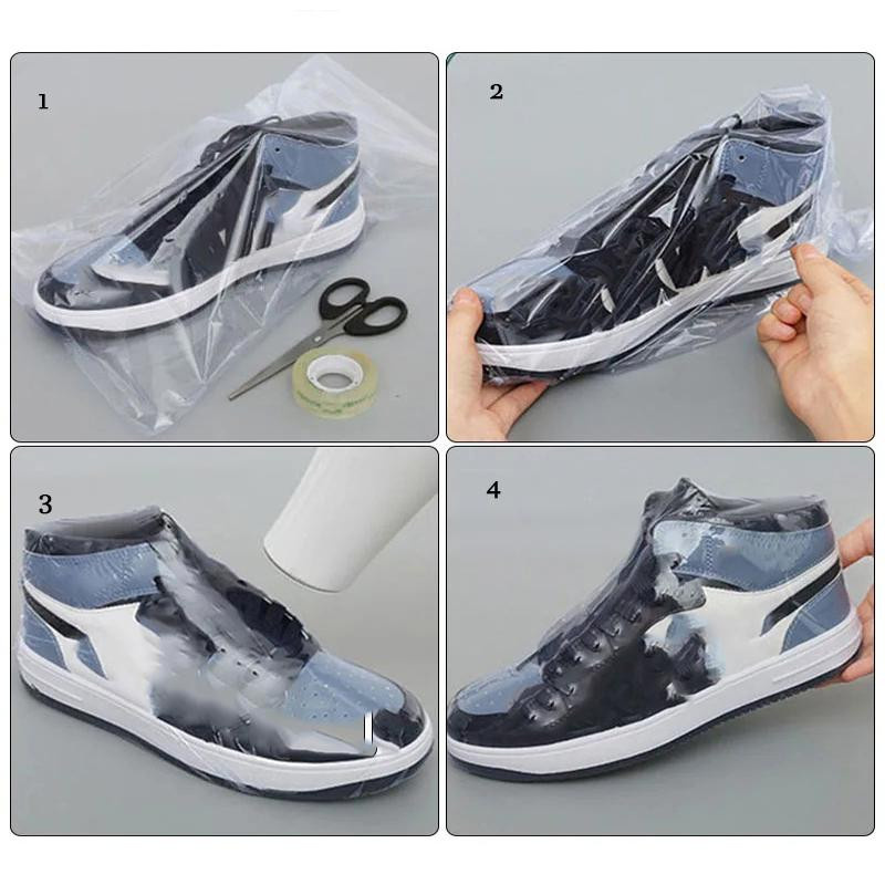 Transparente Wärmeschrumpffolie für Babyschuhe und Beutel, staubdichte Versiegelungsfolie zur Aufbewahrung, B/H: 8 x 25 cm, Blau/Transparent - Bild 4