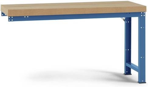 Manuflex WP4035.5007 Werkbank Anbaumodul in Brillantblau (RAL 5007) mit Stahl und Holz, B/T/H: 700 x 85 x 700 cm - Bild 1