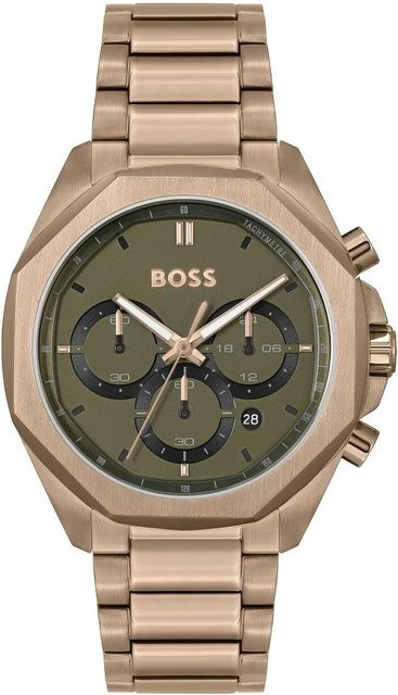 Hugo Boss Chronograph, Quarz, Edelstahl, 42,8 mm, Herren, beige - Bild 1