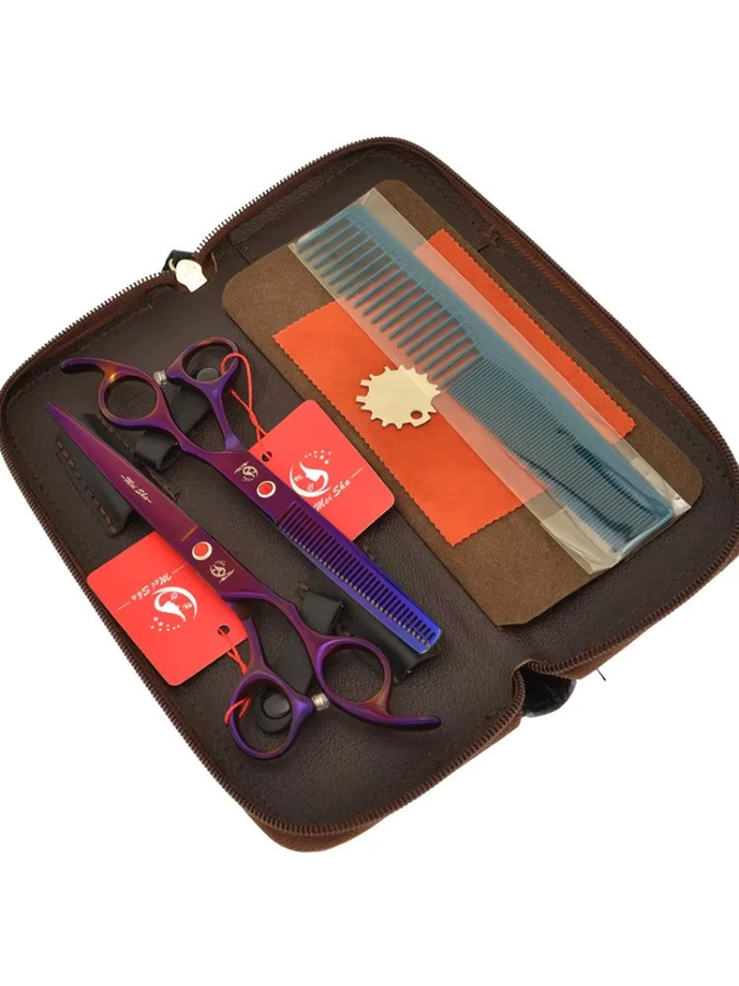 Meisha Professionelle Friseurschere aus Edelstahl mit Effilierschere für Salon und Barber, 7,0 Zoll (17,8 cm) und 6,5 Zoll (16,5 cm) - Bild 5