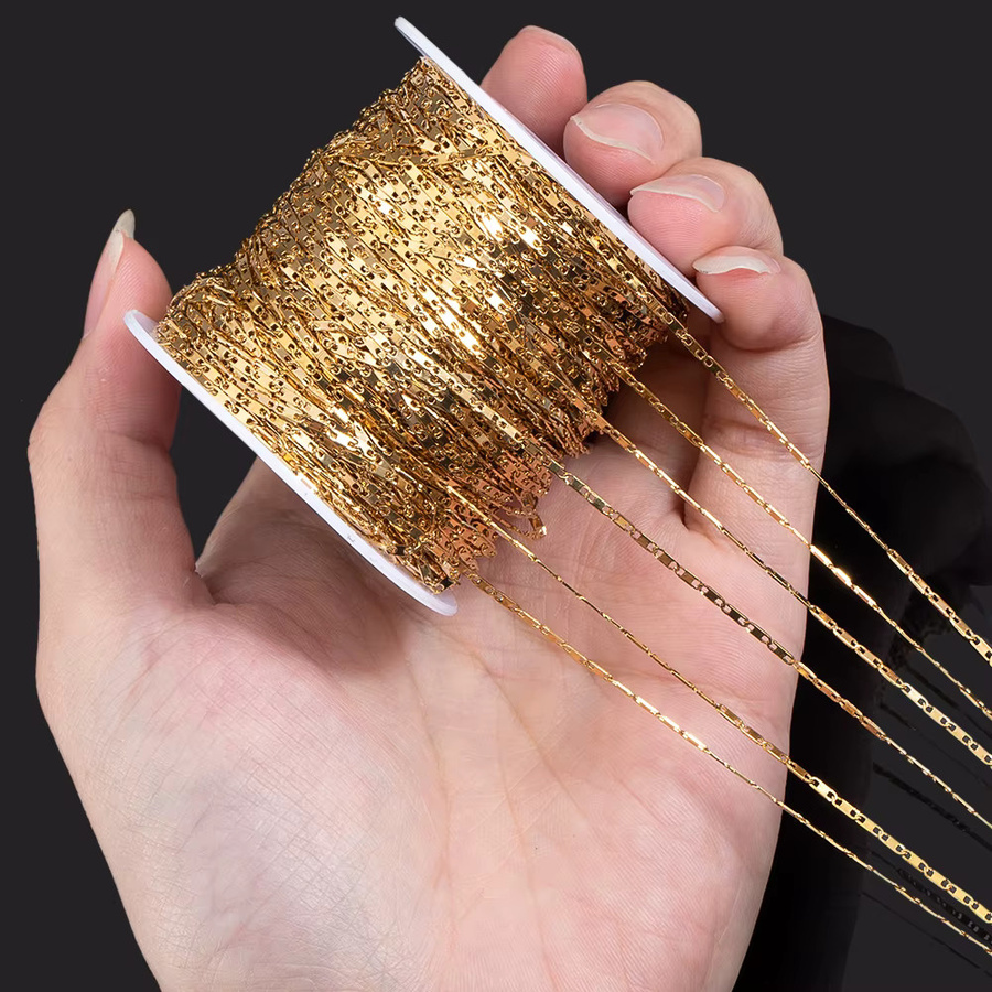 MINGXUAN Gliederkette Edelstahl, gold- und silberfarben, 1 Meter - Bild 4