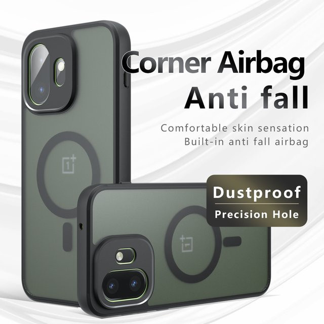 DIXSG Handyhülle für OnePlus 15T mit magnetischem kabellosem Laden, TPU-Rahmen und Hartplastik, transparent und schwarz, stoßfestes Case - Bild 1