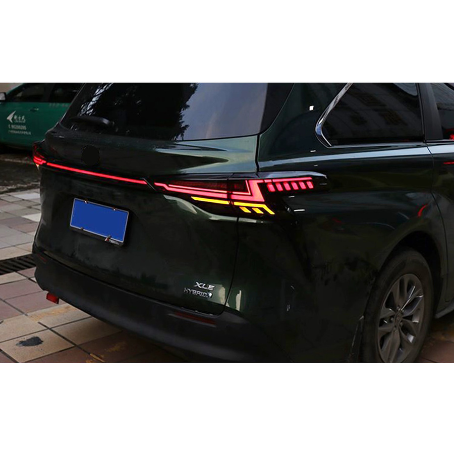 LED-Rückleuchten für Toyota Sienna 2020-2026 mit sequenziellem Blinker und getönter Heckklappenleuchte in Schwarz - Bild 5