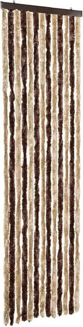 vidaXL Insektenschutz-Vorhang aus Chenille in Beige und Hellbraun gestreift, Breite: 56 cm, Höhe: 200 cm - Bild 1