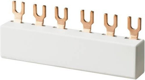 Siemens Sammelschiene 5ST2603, 63A, 3-polig, Teilungseinheit 15mm, Gabelausführung für 4 Geräte, weiß - Bild 1