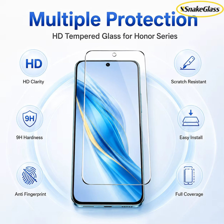 4 Stück Honor Displayschutzfolie aus gehärtetem Glas, transparent, kratzfeste Schutzfolie für Honor 600 Pro 500 Pro 400 Pro 300 200 Lite X9 X8 90 GT 10 Lite X8b - Bild 2