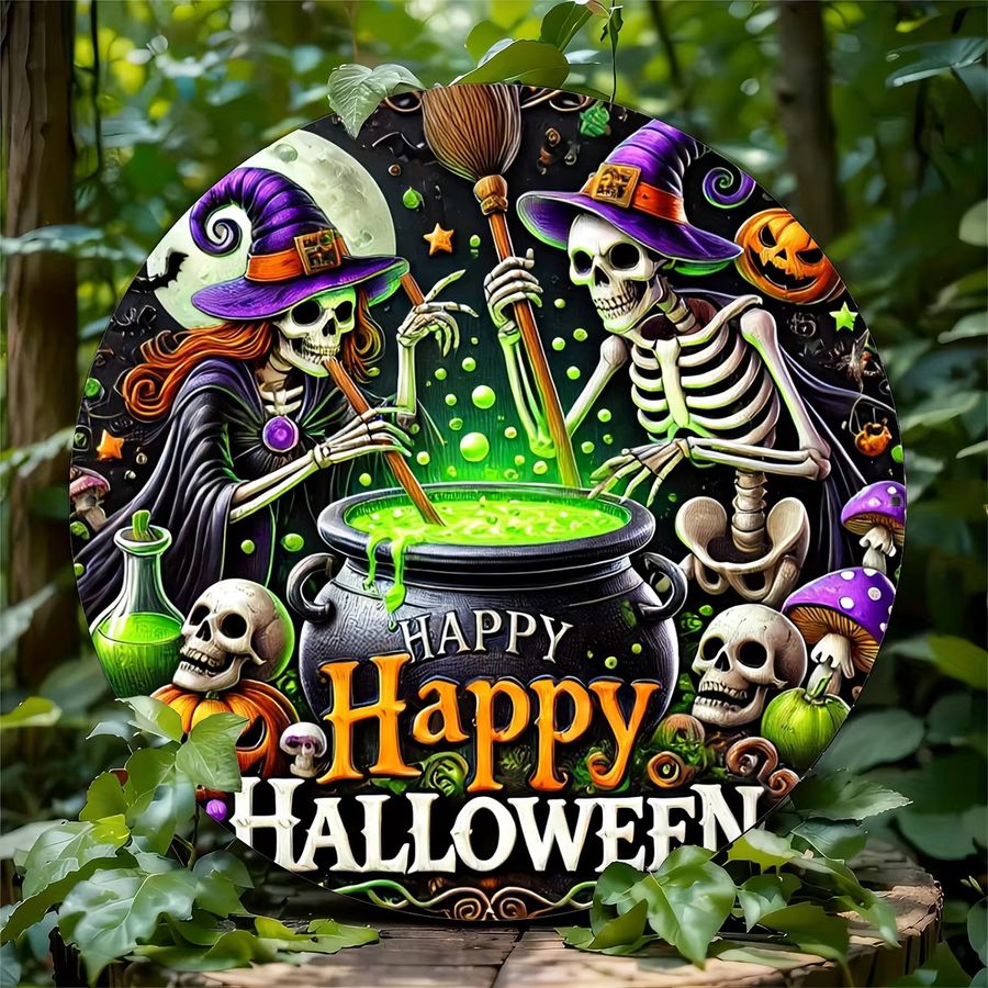 Potdemiel Happy Halloween Metallschild Wanddekoration Multicolor B/H: 20 x 20 cm - Bild 4
