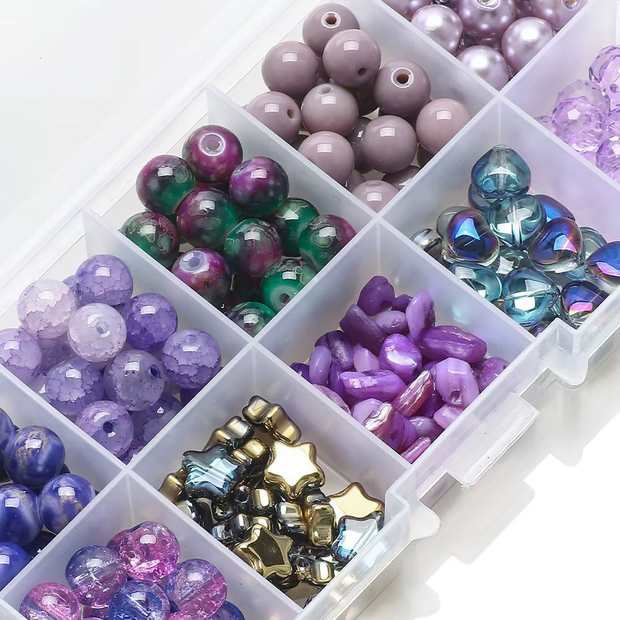 ZHUBI Schmuckzubehör-Set, 10-Fächer-Box, Mikro-Glasperlen, DIY - Bild 3