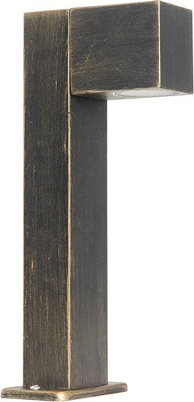 QAZQA Pollerleuchte Industrial Modern in Antikgold aus Aluminium und Glas, IP44, Höhe: 35 cm - Bild 1