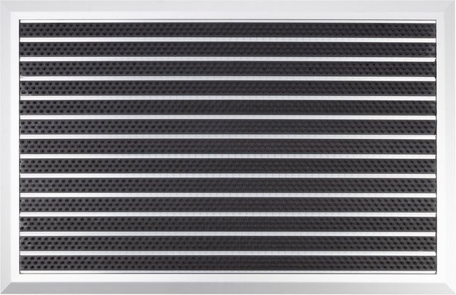 Karat Alu-Fußmatte Spectral mit Bürsten aus Aluminium und Textilrips, Farbe: Silber-schwarz, B/T: 68 x 47 cm - Bild 1