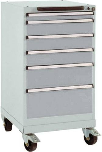 Manuflex BASETEC Schubfachschrank mobil, silber, 6 Schubfächer, Nutzhöhe: 70 cm - Bild 1