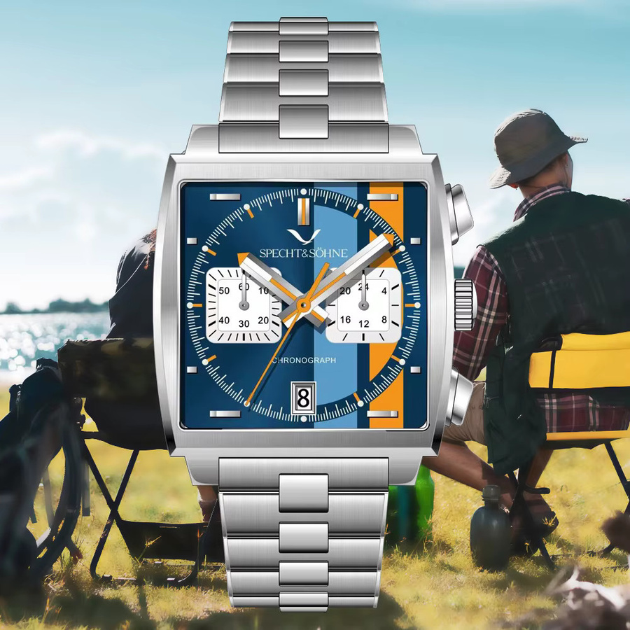 Specht & Söhne Chronograph, Quarz-Armbanduhr, Edelstahl, Silber, Herren - Bild 2