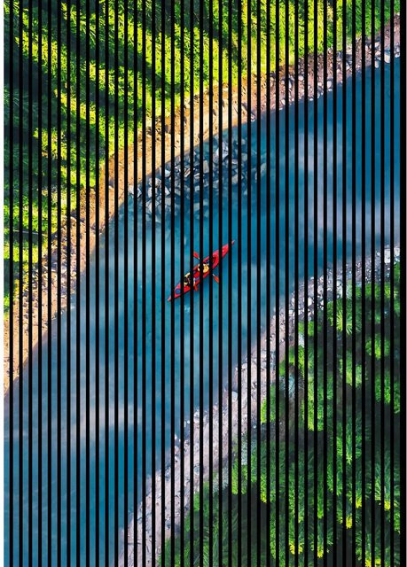 FN Acustico Akustikplatte Fluss 1 in Bunt aus PET und MDF mit Selbstklebefolie, B/H: 169,3 x 240 cm, Tiefe: 1,9 cm - Bild 1
