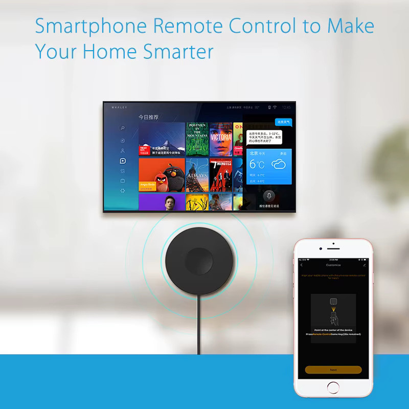 Tuya WiFi IR RF Universal Fernbedienung in Schwarz mit Unterstützung für Alexa und Google Assistant zur Steuerung von Klimaanlagen, Fernsehern und Haushaltsgeräten - Bild 4