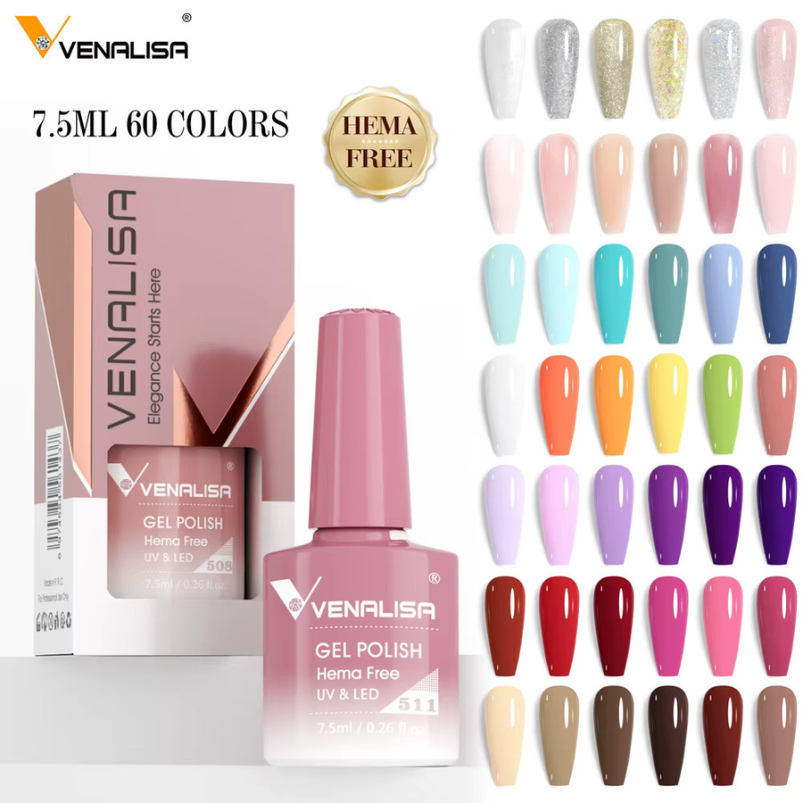 Venalisa Gel-Nagellack, nacktes Rosa, 7,5 ml, Glänzend - Bild 2