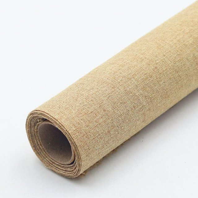 Selbstklebende Leinenstofftapete von beautybaby in Beige für Bastelarbeiten und Dekoration, B/H: 145 x 50 cm - Bild 1