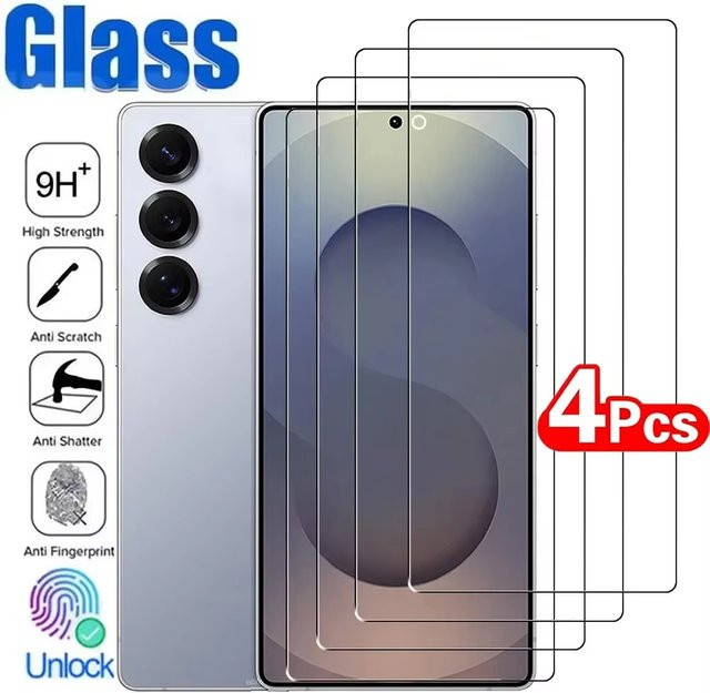 Samsung Displayschutzfolie aus gehärtetem Glas für Galaxy S24 und S25, 9H Härtegrad, transparent - Bild 1