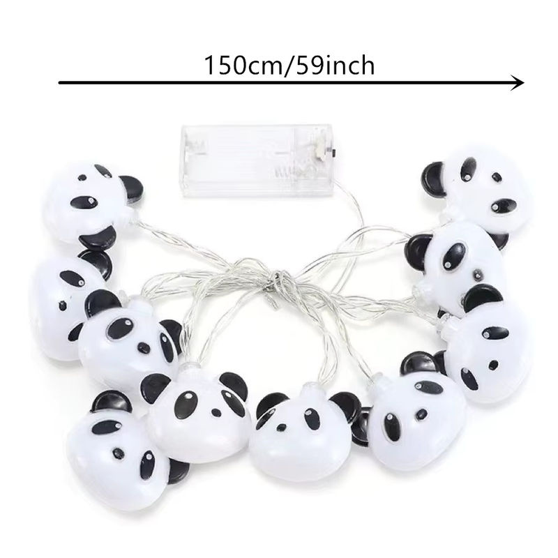 LED Panda Lichterkette mit 40 LEDs in Warmweiß, 6 m Länge, USB und Batteriebetrieb für Party und Dekoration - Bild 5