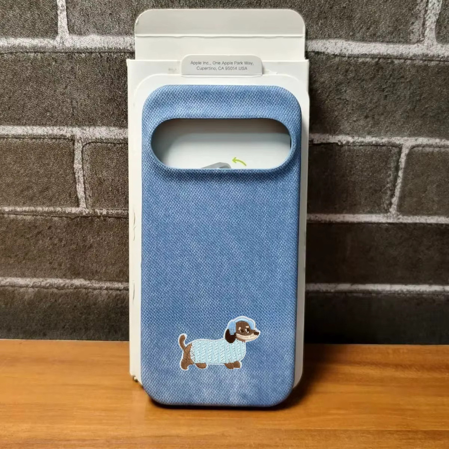 Premium Leder-Schutzhülle im Cowboy-Stoff-Design für Google Pixel 10, 9, Pro, XL und 9A in Grau und Blau - Bild 2