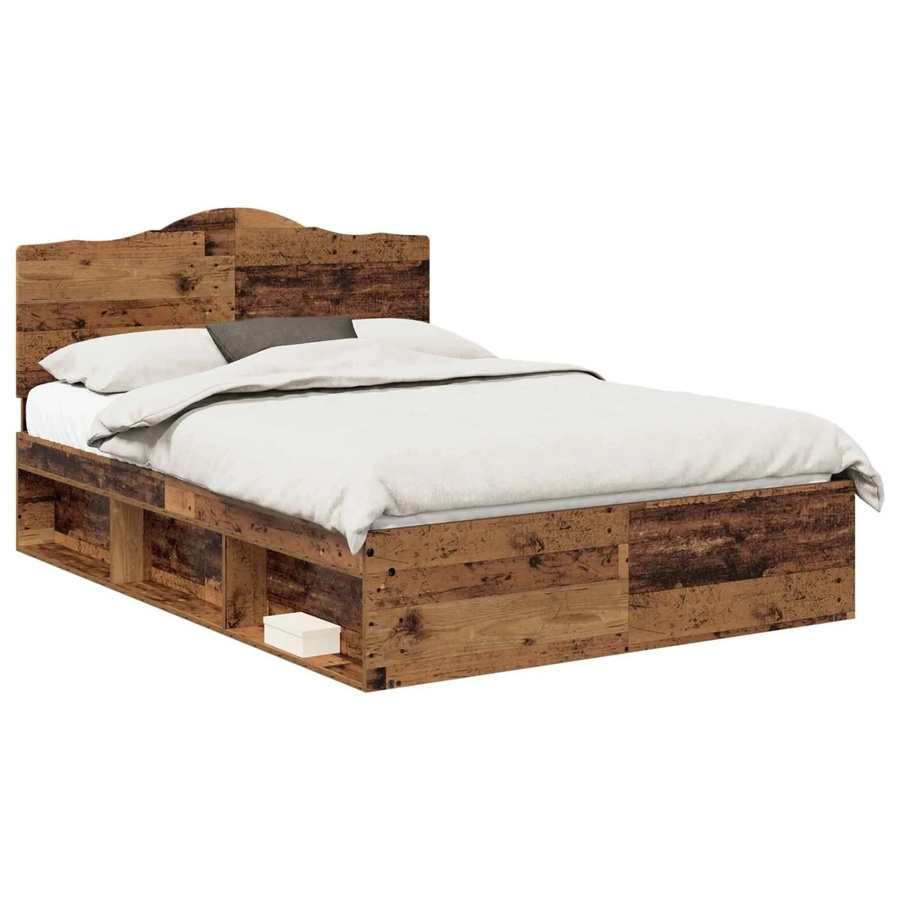 vidaXL Bettrahmen aus massivem Kiefernholz in Braun, B/T/H: 140 x 190 cm - Bild 2