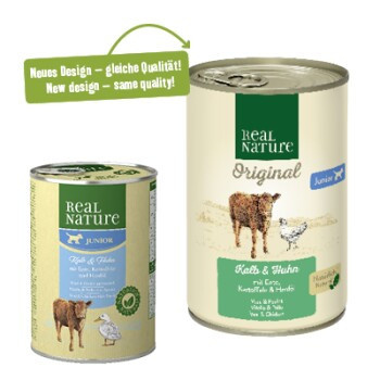 REAL NATURE Nassfutter Hund Junior Kalb und Huhn 6 x 400 g - Bild 2
