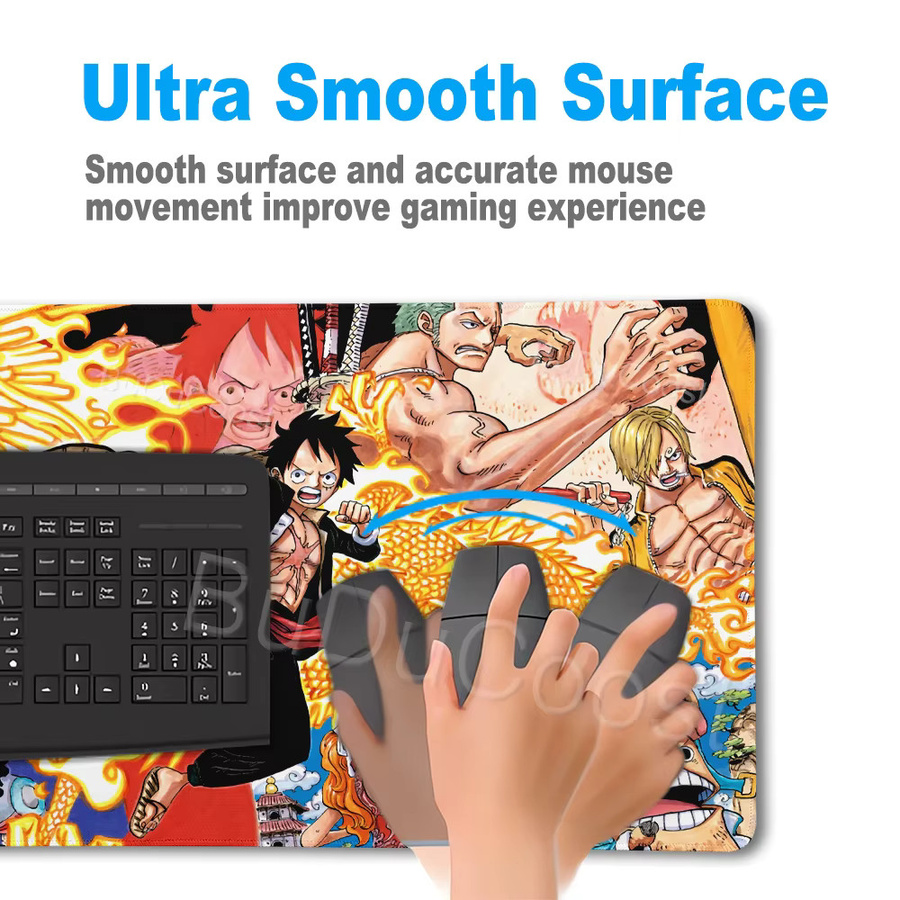 Bandai One Piece Roronoa Zoro und Luffy Anime Schreibtischunterlage, rutschfeste Gaming-Mausmatte in Multicolour - Bild 5