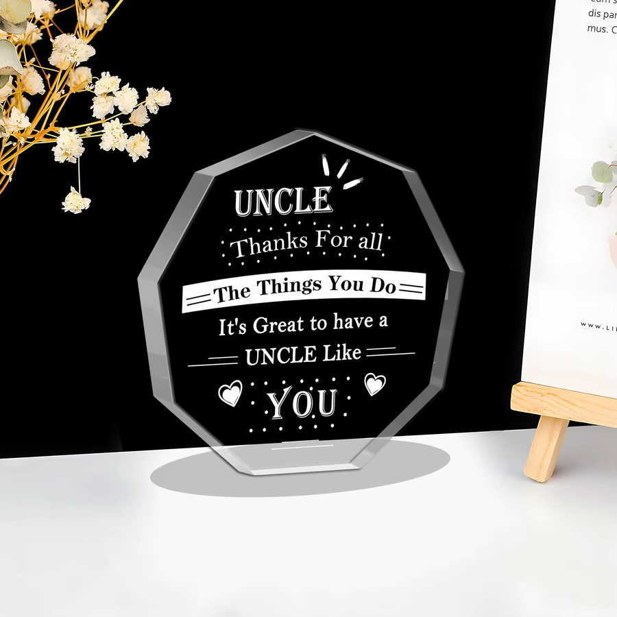Dekoratives Glas-Souvenir als Geschenk für Onkel zum Geburtstag oder zu Weihnachten, transparent - Bild 3