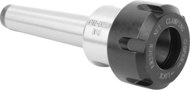 TOMTOP CNC Fräser Werkzeughalter MTB2 ER25 MT2 Kegelschaft Spannzange mit M10 Gewinde in Silber - Bild 1