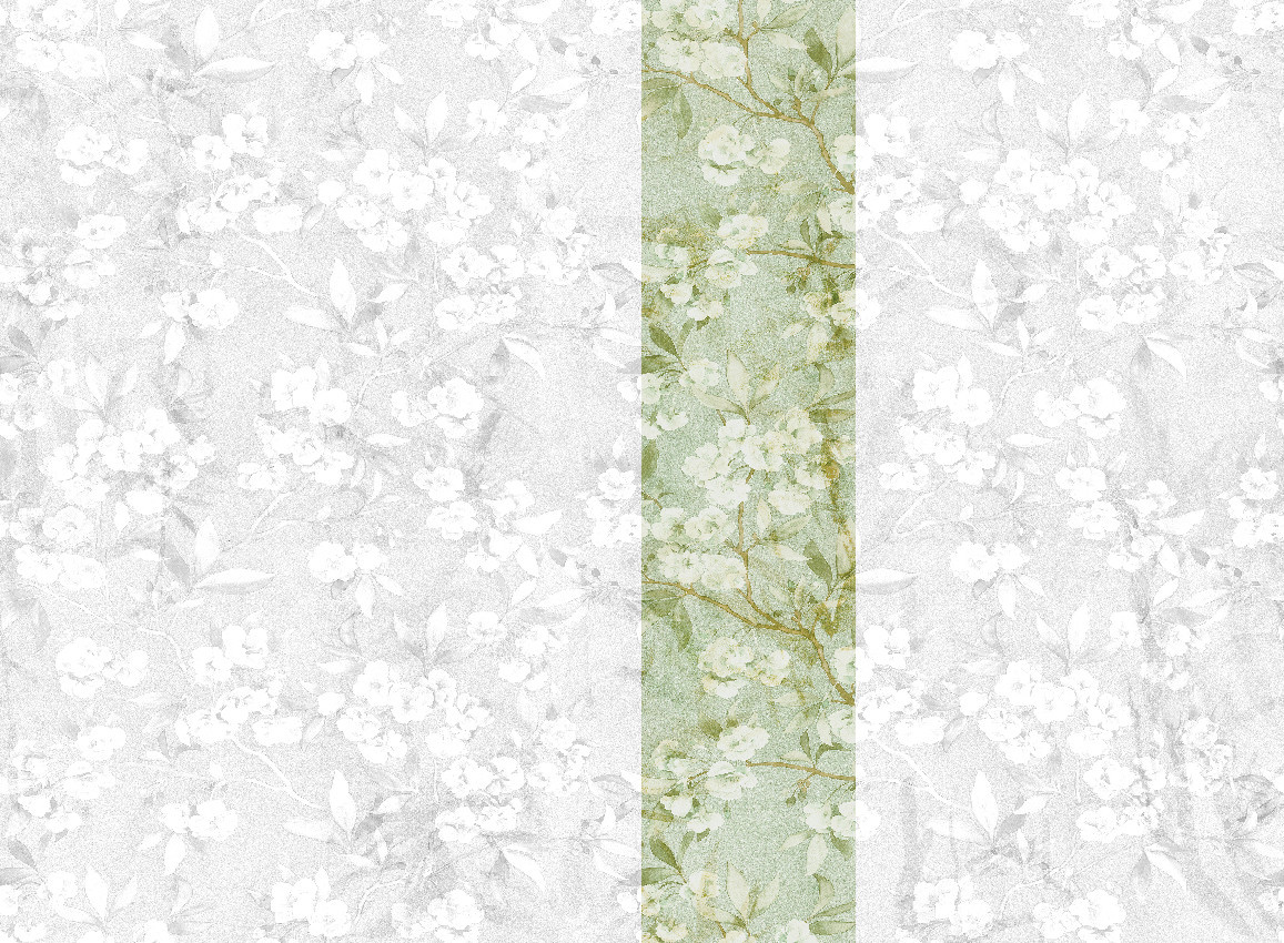 Jannelli & Volpi Mural Momo Green Panel 4 Florales Vinyl Wandbild in Grün - Bild 1