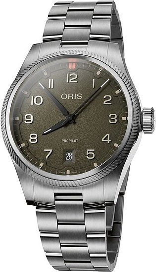 Oris Armbanduhr ProPilot Date, Automatik, Edelstahl, Grün, 41 mm, Unisex - Bild 1