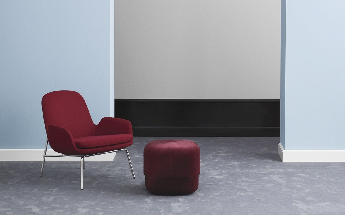 Normann Copenhagen Circus Hocker in Rot mit Veloursstoff - Bild 2