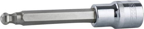 KS Tools CHROMEplus Bit-Stecknuss Innensechskant mit Kugelkopf, lang, 6 mm, 1/2 Zoll, Silber - Bild 1