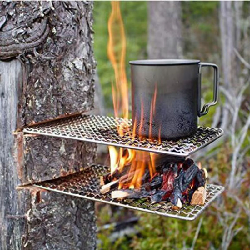 Alloet Edelstahl Camping Grill Rost Mesh Pads in Silber für Outdoor-Aktivitäten und Picknick - Bild 2