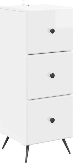 vidaXL Schubladenschrank Hochglanz Weiß B: 33 cm, T: 34,5 cm, H: 90 cm - Bild 1
