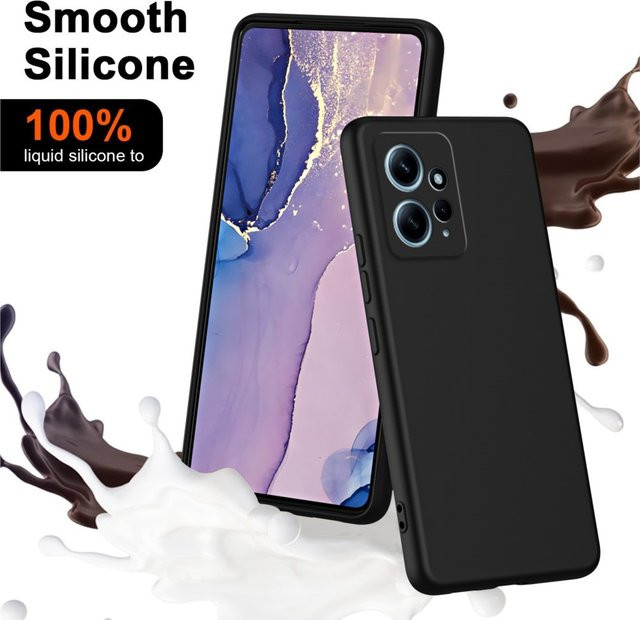 Luxus Silikon Schutzhülle für Xiaomi Redmi Note 12 4G in Schwarz, weiche und stoßfeste Handyhülle - Bild 1